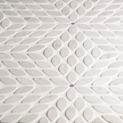 Celeste White Carrara & Bardiglio 16.25x14.25 Honed Decorative Marble Mosaic