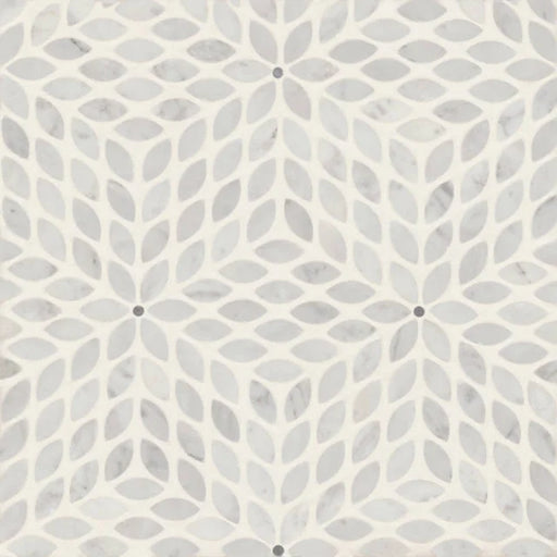 Celeste White Carrara & Bardiglio 16.25x14.25 Honed Decorative Marble Mosaic