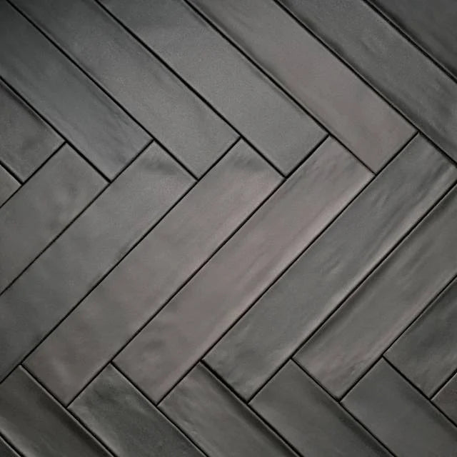 Celine Black 12x2.5 Matte Ceramic Field Tile