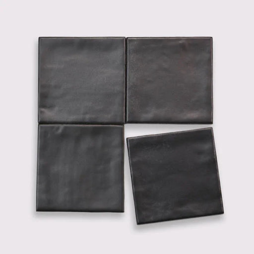 Celine Black 4x4 Matte Ceramic Field Tile