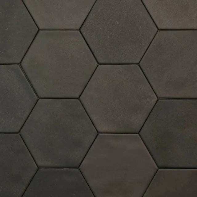 Celine Black 5x4 Hexagon Matte Ceramic Field Tile