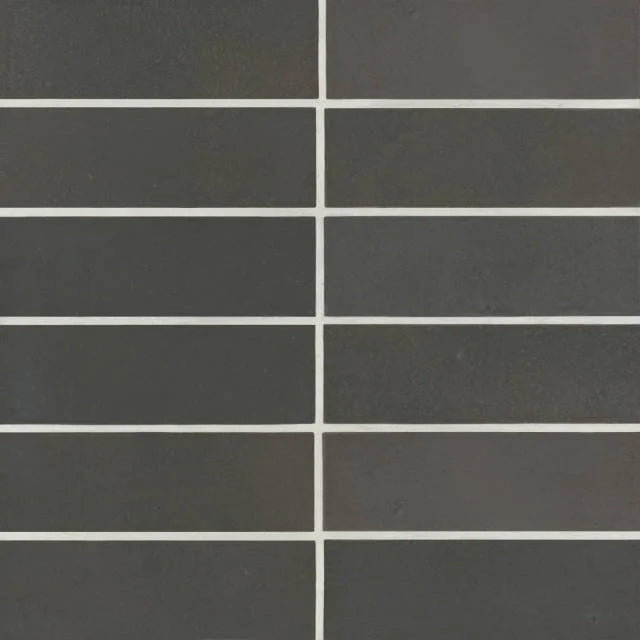 Celine Black 6x2 Field Matte Ceramic Tile