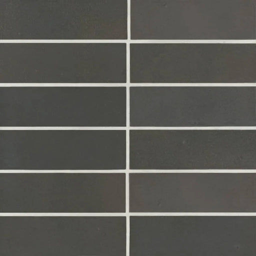 Celine Black 6x2 Field Matte Ceramic Tile