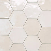 Celine White 5x4 Hexagon Field Gloss Ceramic Tile
