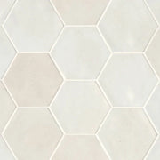 Celine White 5x4 Hexagon Field Gloss Ceramic Tile