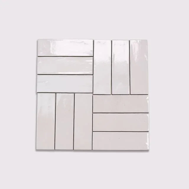Celine White 6x2 Gloss Ceramic Field Tile