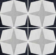 Cementine B&W 1 8x8 Decorative Matte Porcelain Tile