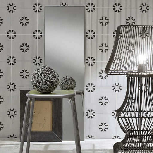 Cementine B&W 3 8x8 Decorative Matte Porcelain Tile