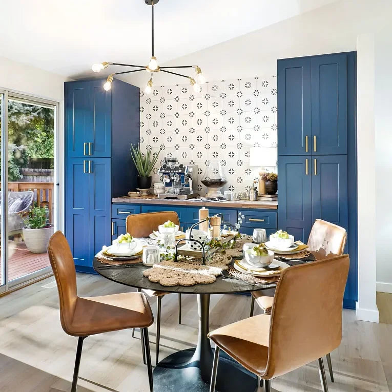 Cementine B&W 3 8x8 Decorative Matte Porcelain Tile