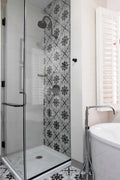 Cementine B&W 4 8x8 Decorative Matte Porcelain Tile