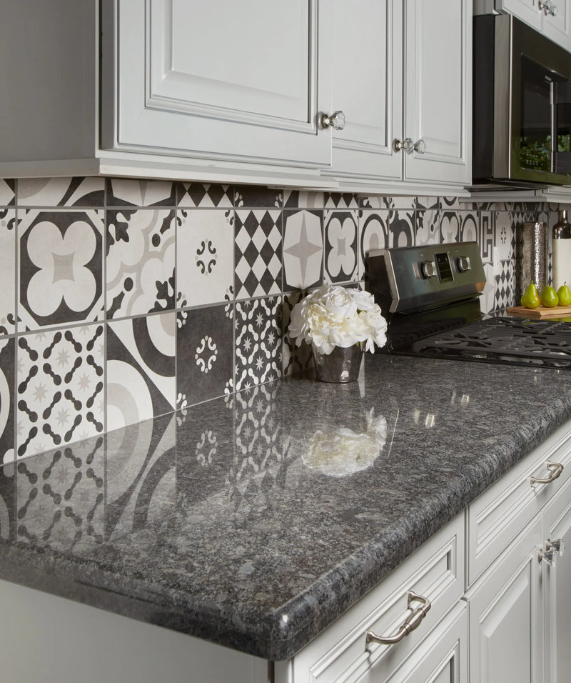 Cementine B&W 4 8x8 Decorative Matte Porcelain Tile