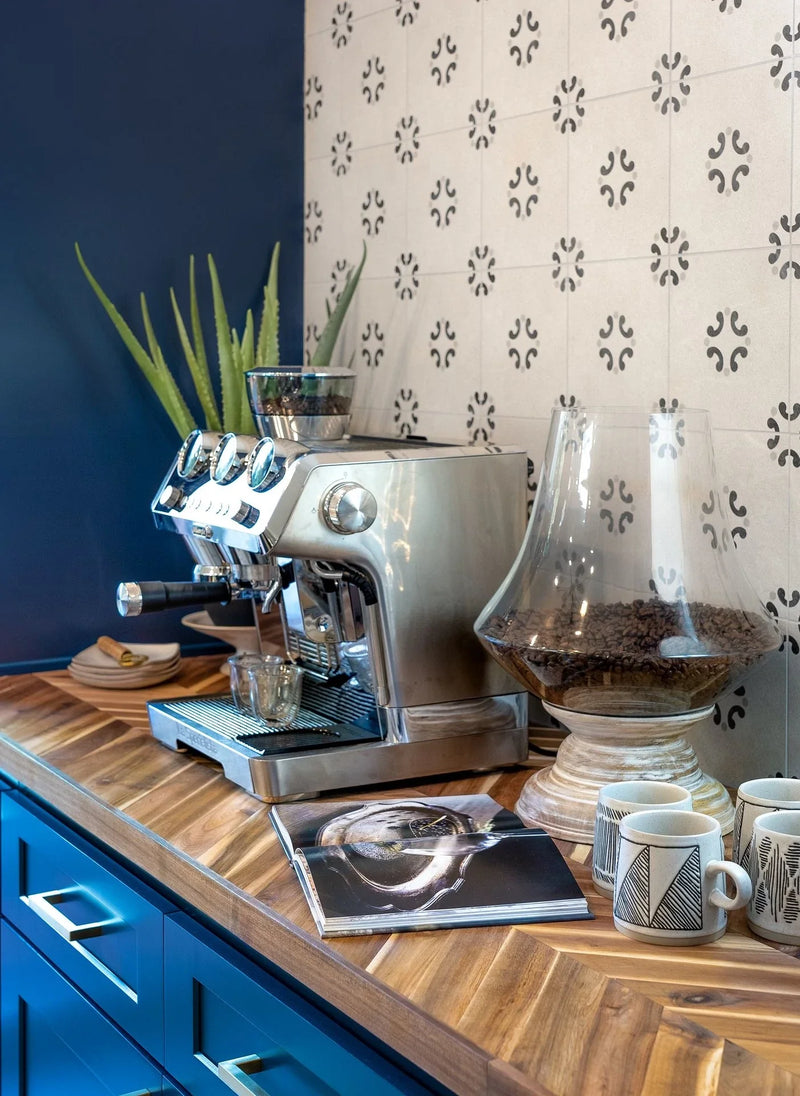 Cementine B&W 4 8x8 Decorative Matte Porcelain Tile