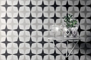 Cementine B&W 1 8x8 Decorative Matte Porcelain Tile