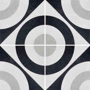 Cementine B&W 5 8x8 Porcelain Tile