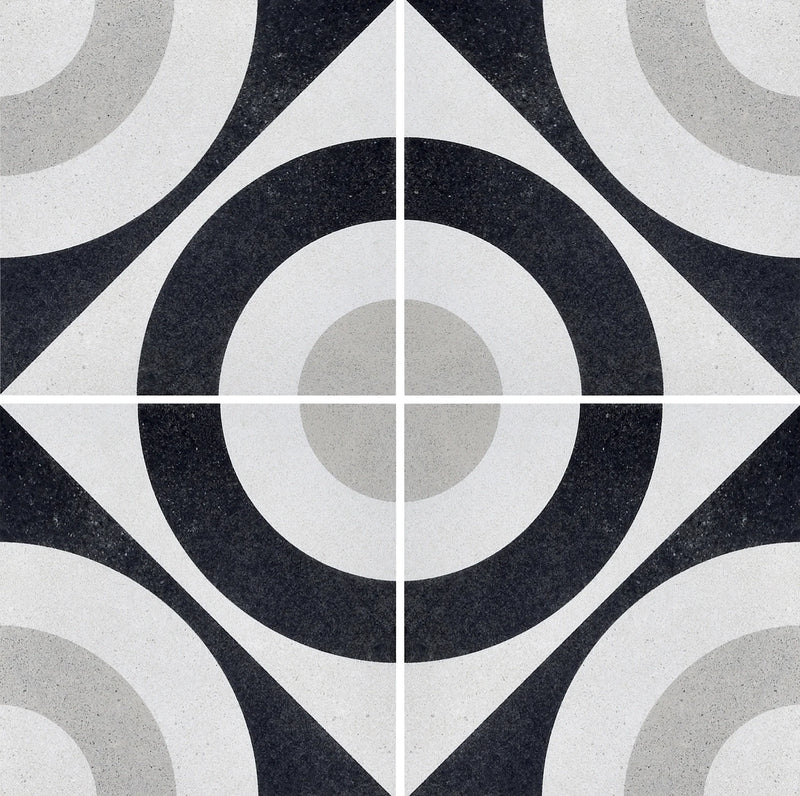 Cementine B&W 5 8x8 Porcelain Tile