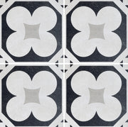 Cementine B&W 4 8x8 Decorative Matte Porcelain Tile