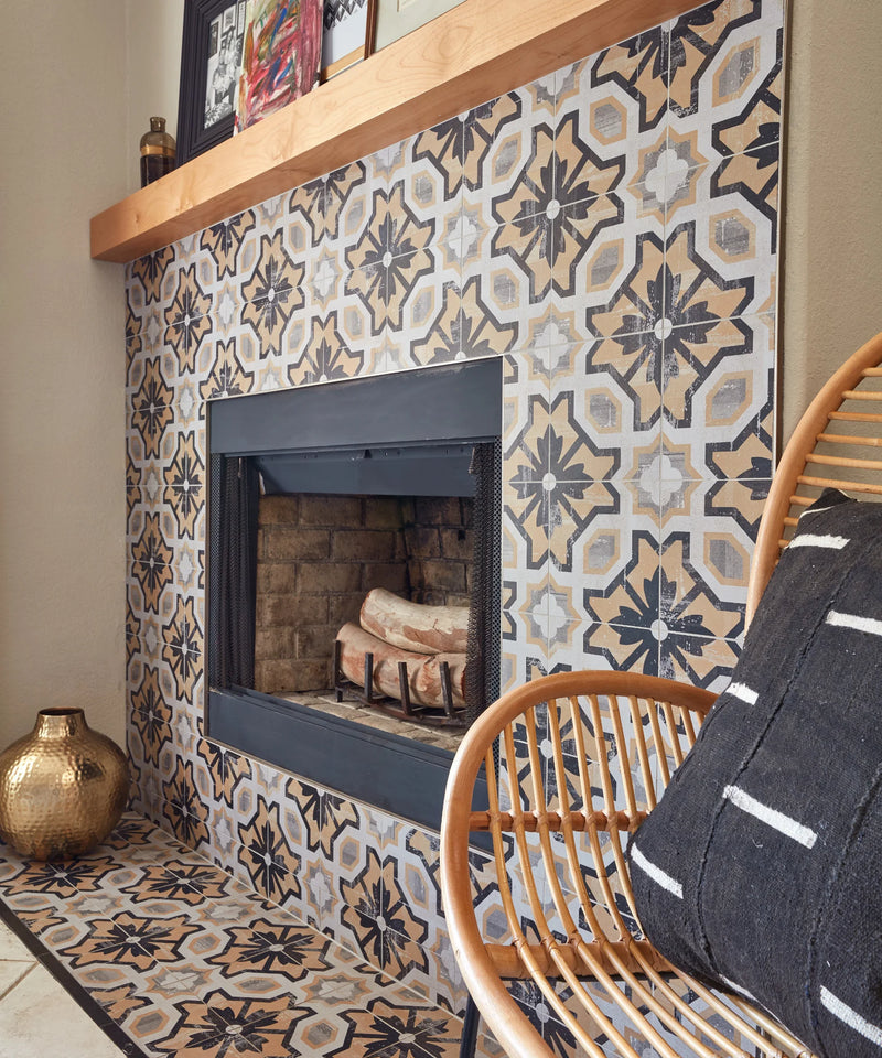 Cementine B&W Mix 8x8 Porcelain Tile