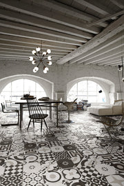 Cementine B&W Mix 8x8 Porcelain Tile