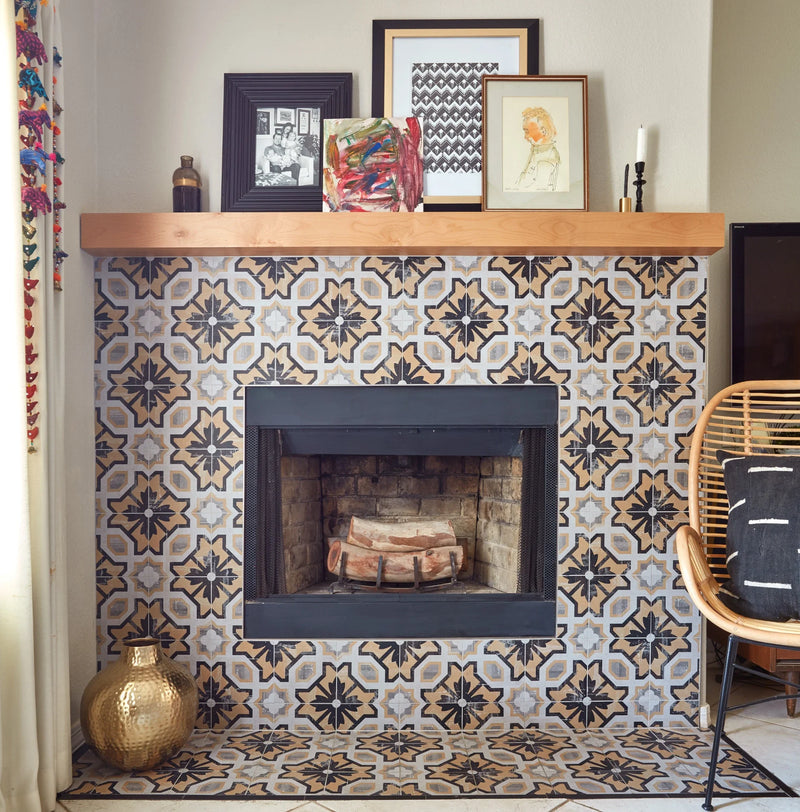 Cementine B&W Mix 8x8 Porcelain Tile