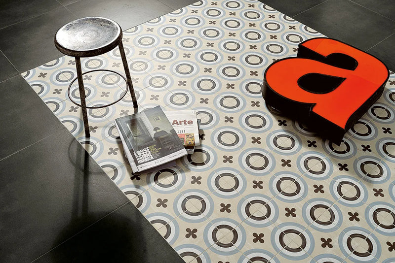 Cementine B&W Mix 8x8 Porcelain Tile