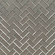 Champagne Bevel Herringbone Pattern Glossy Glass Mosaic Tile