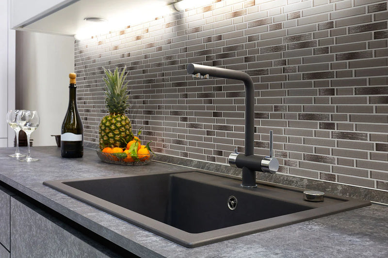 Champagne Blend Interlocking Pattern Misc. Glass Mosaic Tile