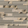 Champagne Toast Interlocking Pattern Misc. Glass Stone Metal Blend Mosaic Tile