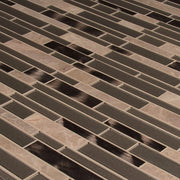 Champagne Toast Interlocking Pattern Misc. Glass Stone Metal Blend Mosaic Tile