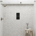 Chenille White 2x2 Hexagon Honed Limestone Mosaic — Bathroom shower floor