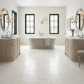 Solidshape Chenille Limestone Tile in White - 12x24 Honed Finish — Bathroom floor