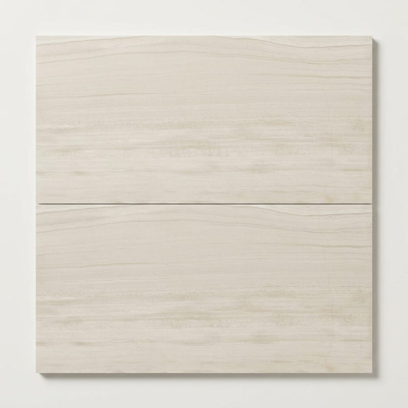Solidshape Chenille Limestone Tile in White - 12x24 Honed Finish close-up