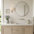 Chenille White Limestone Tile 12x24 - Solidshape — Bathroom vanity wall