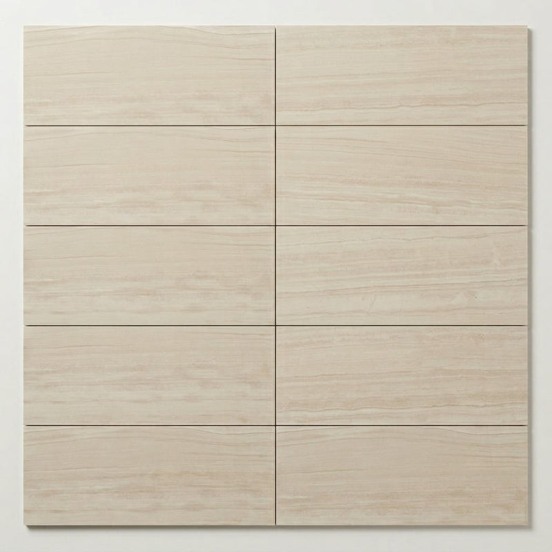 Chenille White Limestone Tile 4x12 Honed 3/8 inch close-up