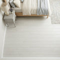 Chenille White Limestone Tile 6x36 Honed 3/8 inch — Bedroom floor