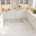 Chenille White Limestone Tile 6x36 Honed 3/8 inch — Kitchen floor