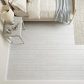Chenille White Limestone Tile 6x36 Polished 3/8 inch — Bedroom floor