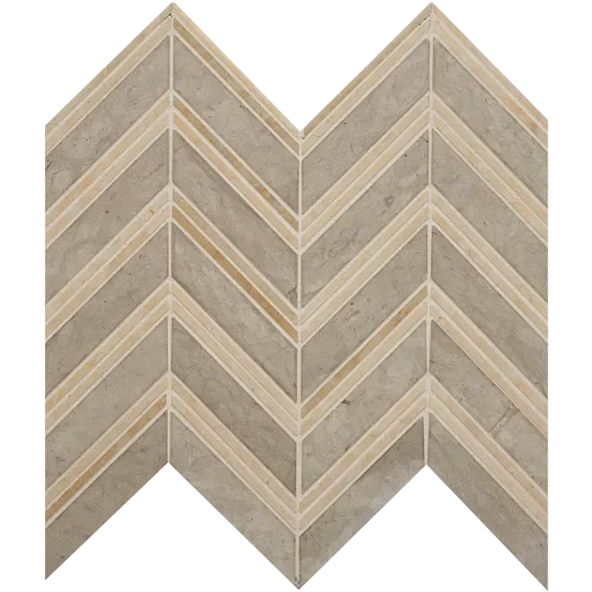 Chevron Brown Mesh Honed Marble Mosaic