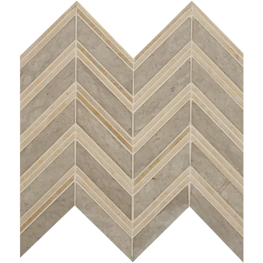 Chevron Brown Mesh Honed Marble Mosaic
