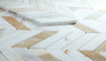Chevron & Herringbone Calacatta Gold 11x11 Chevron Honed Marble Mosaic