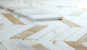 Chevron & Herringbone Calacatta Gold 11x11 Chevron Honed Marble Mosaic
