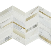 Chevron Calacatta Large Mesh Polished Pattern Marble Mosaic
