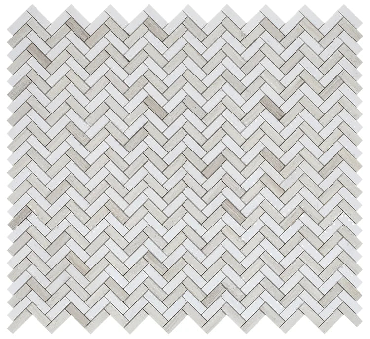 Chevron & Herringbone Haisa 11x12.5 Marble Mosaic