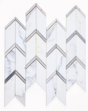 Chevron & Herringbone Arrow Sky Marble Mosaic