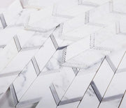 Chevron & Herringbone Arrow Sky Marble Mosaic