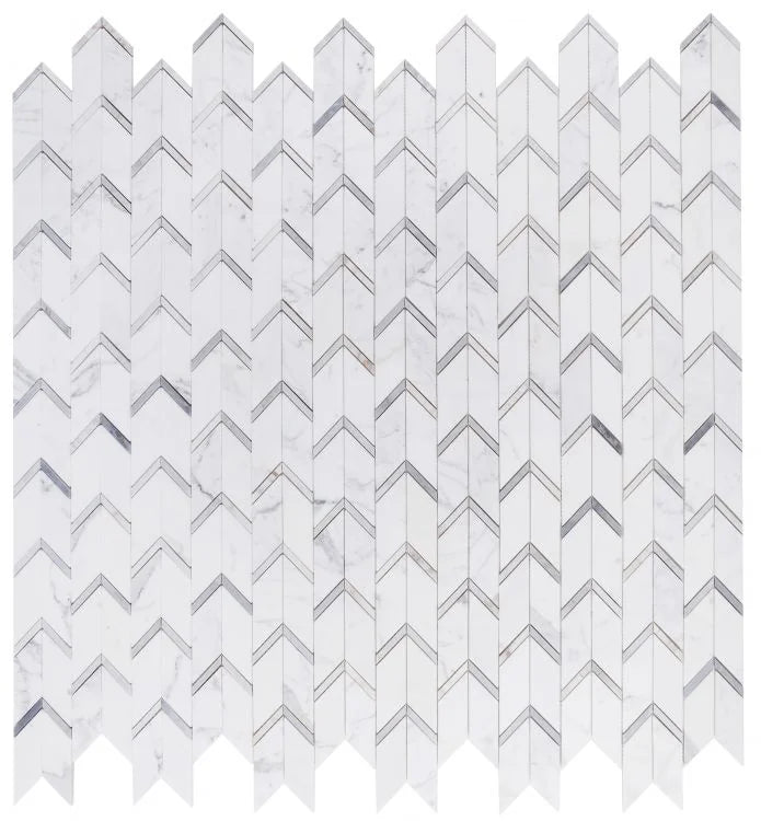 Chevron & Herringbone Arrow Sky Marble Mosaic