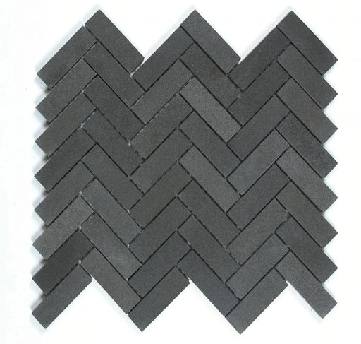 Chevron Herringbone Basalt Mosaic