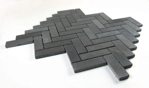 Chevron Herringbone Basalt Mosaic