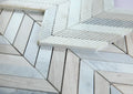 Chevron & Herringbone Blue 8x12 Chevron Marble Mosaic