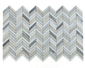 Chevron & Herringbone Blue 8x12 Chevron Marble Mosaic
