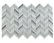 Chevron & Herringbone Blue 8x12 Chevron Marble Mosaic